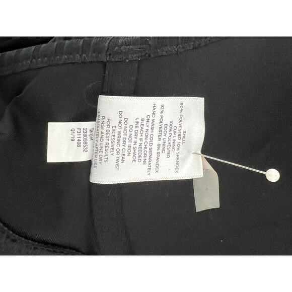 Shade & Shore 34B Black Ribbed One Piece Monokini Cut Outs Padded Underwire Bra - Picture 7 of 8